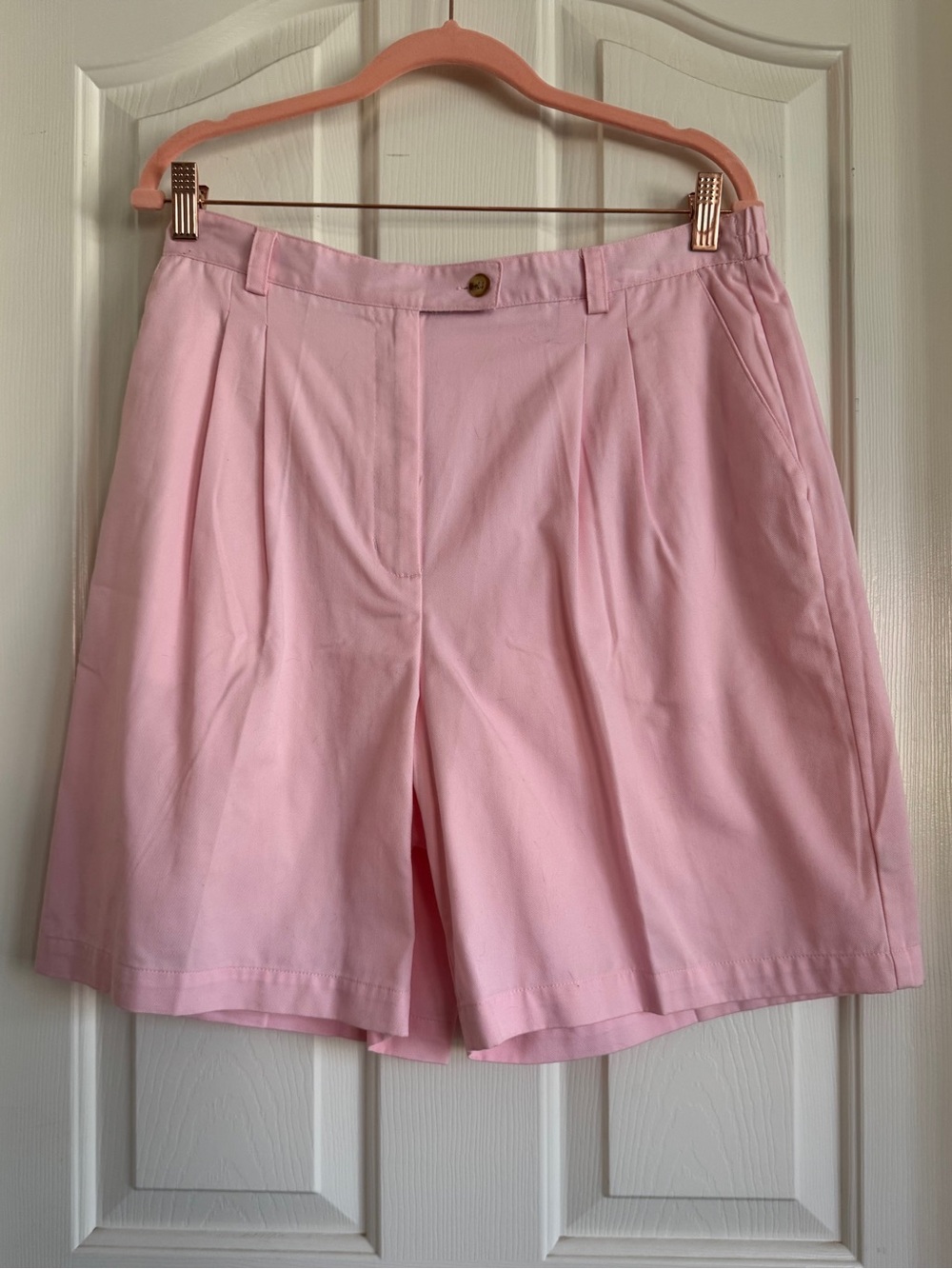 Karen Scott Sport Pastel Pink Pleated Bermuda Shorts Size 14